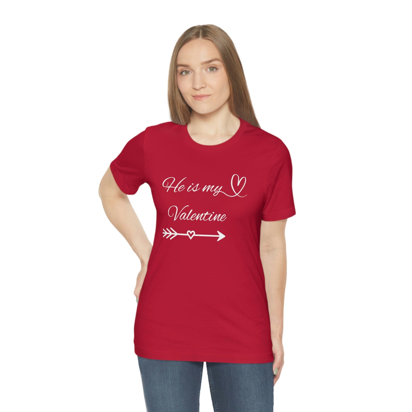 He is My Valentine, with White Letters, Shirt