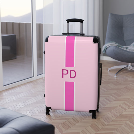 Pink Customized Initials Suitcase