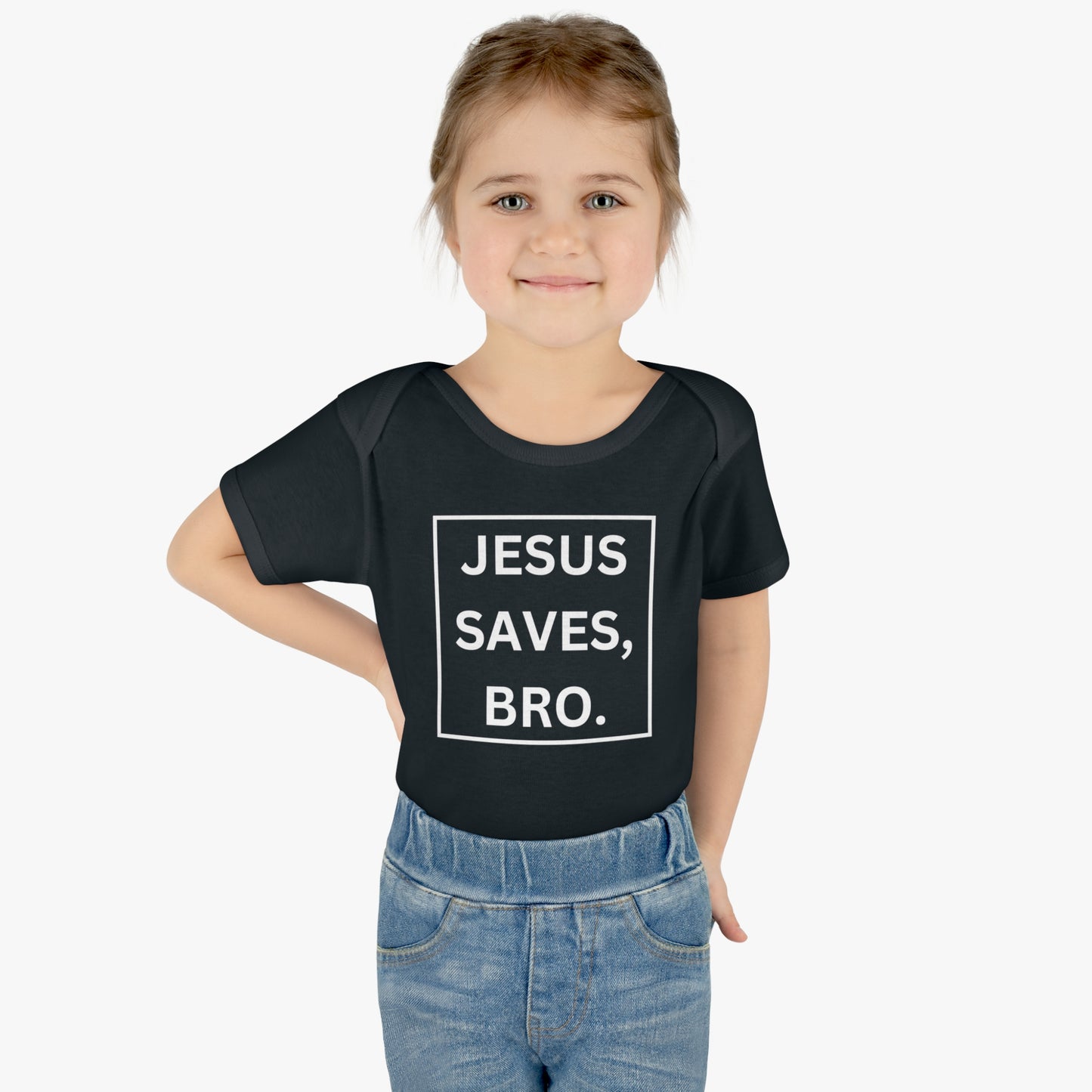 Jesus Saves Bro, Infant Baby Rib Bodysuit
