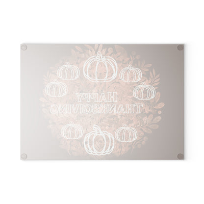Thanksgiving Glass Cutting Board, Fall Kitchen Decor, Pumpkin Design, Holiday Gift, Home Cooking Essentials, Seasonal Kitchenware