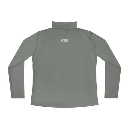 iGB Fits Ladies Quarter-Zip Pullover | Cozy, Stylish Activewear for All Seasons, Perfect for Workouts, Casual Outings, Gift for Her, Marathon Gear