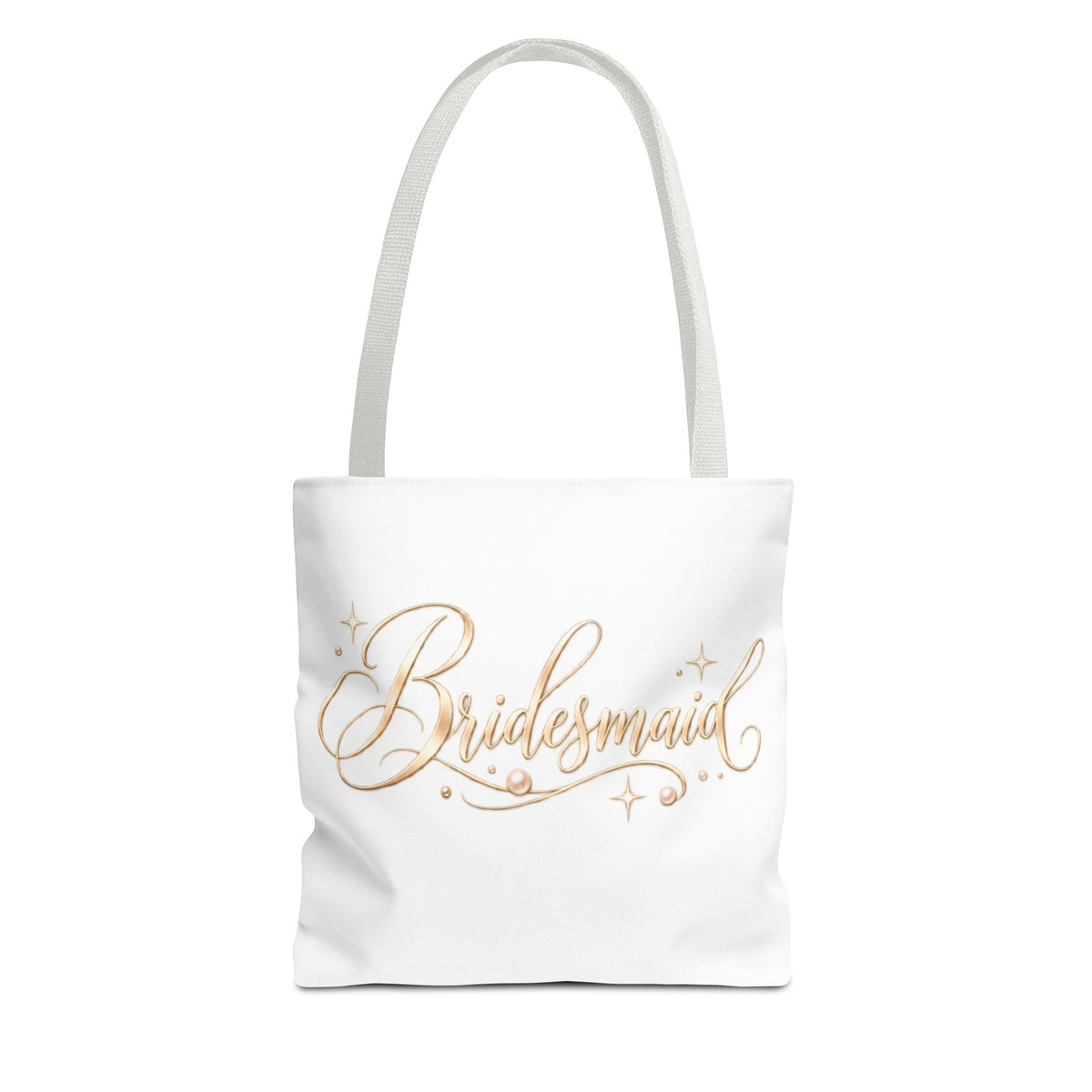 Bridesmaid Tote Bag — Elegant Gold Script Wedding Gift Tote