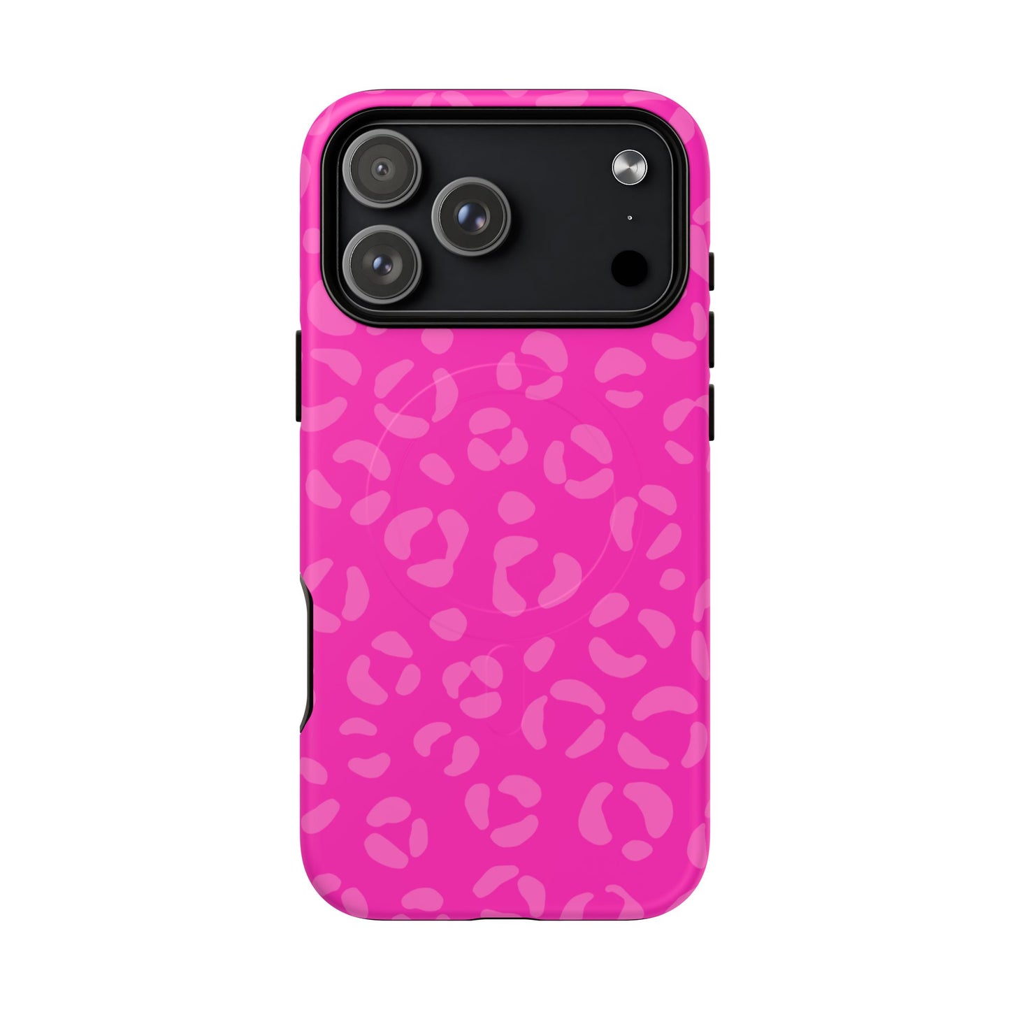 Blush Wild MagSafe Phone Case— Pink Leopard Print Tough Protective Cover