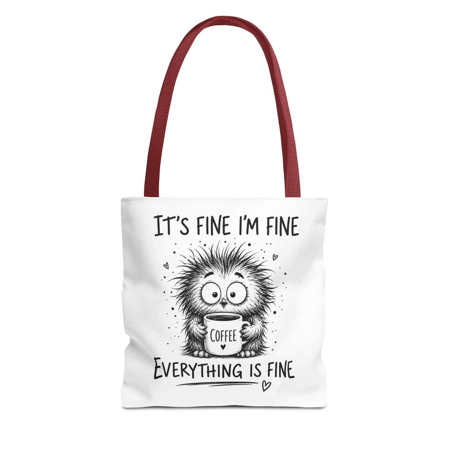 Everything Is Fine Tote Bag | Funny Anxiety Aesthetic Canvas Carryall