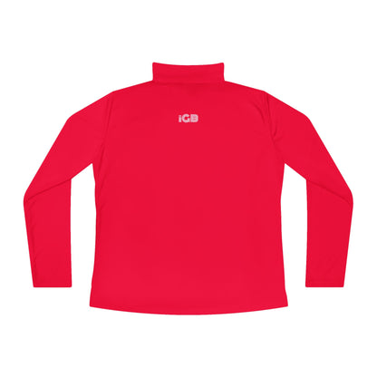 iGB Fits Ladies Quarter-Zip Pullover | Cozy, Stylish Activewear for All Seasons, Perfect for Workouts, Casual Outings, Gift for Her, Marathon Gear
