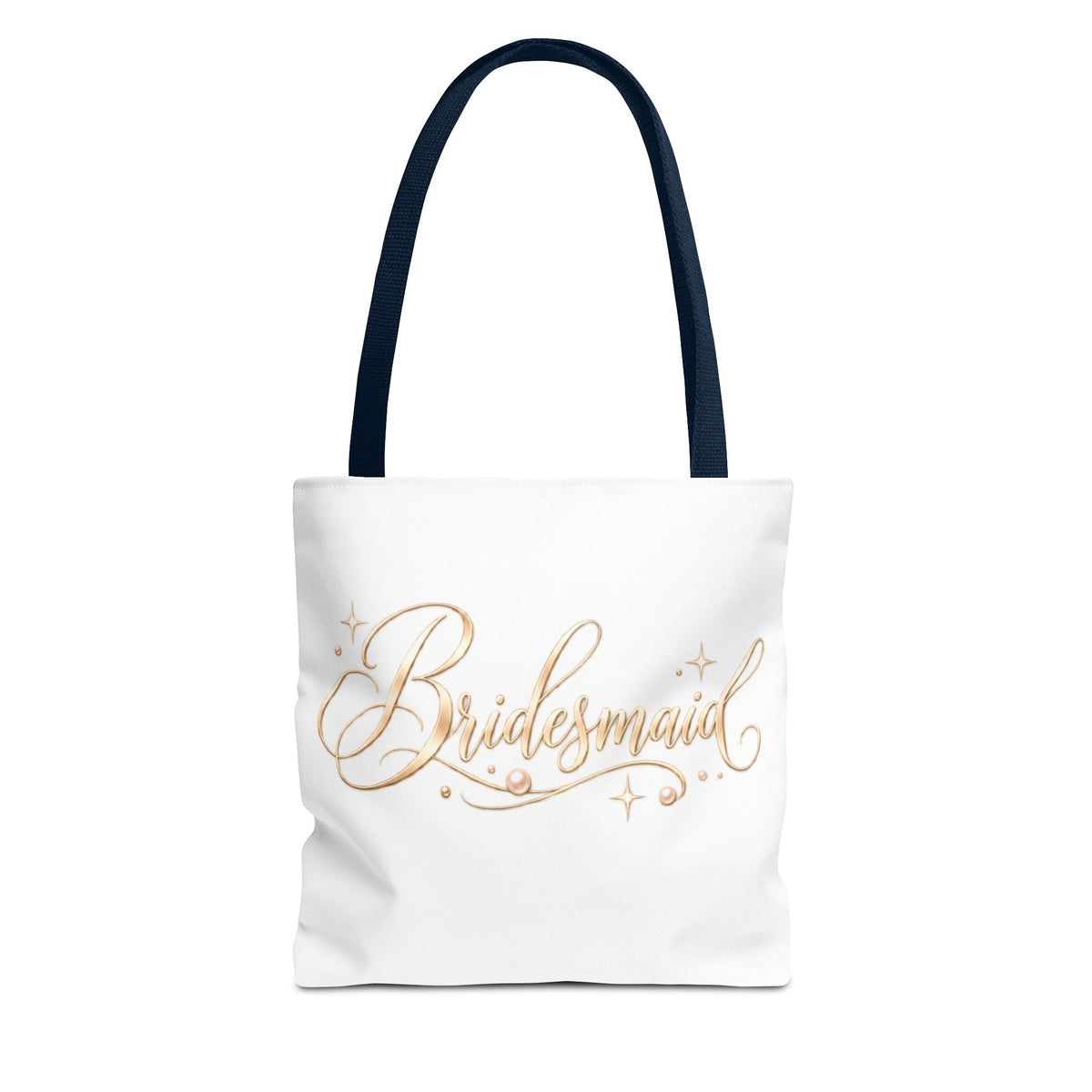 Bridesmaid Tote Bag — Elegant Gold Script Wedding Gift Tote