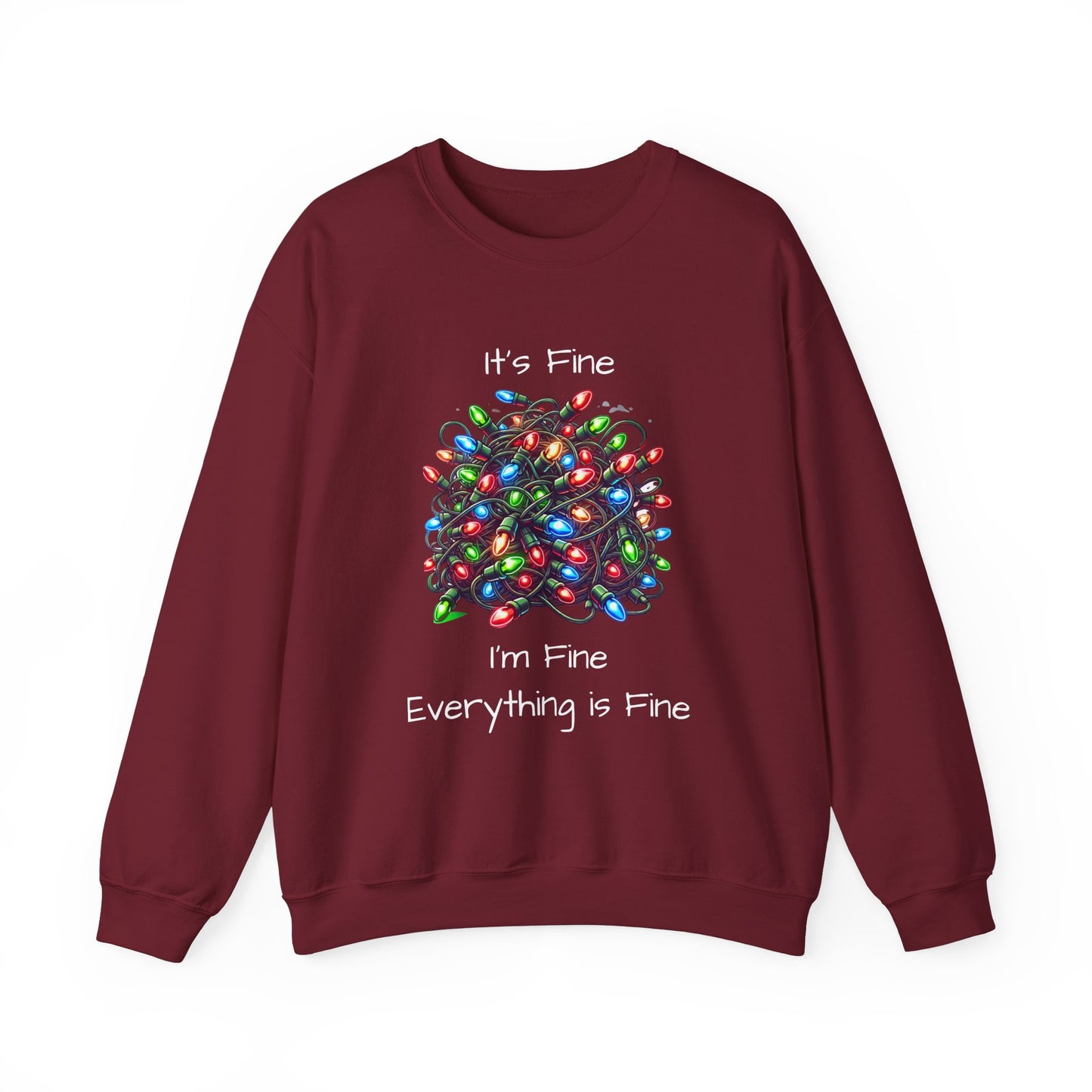 Everything is Fine Tangled Lights Ugly Christmas Sweater