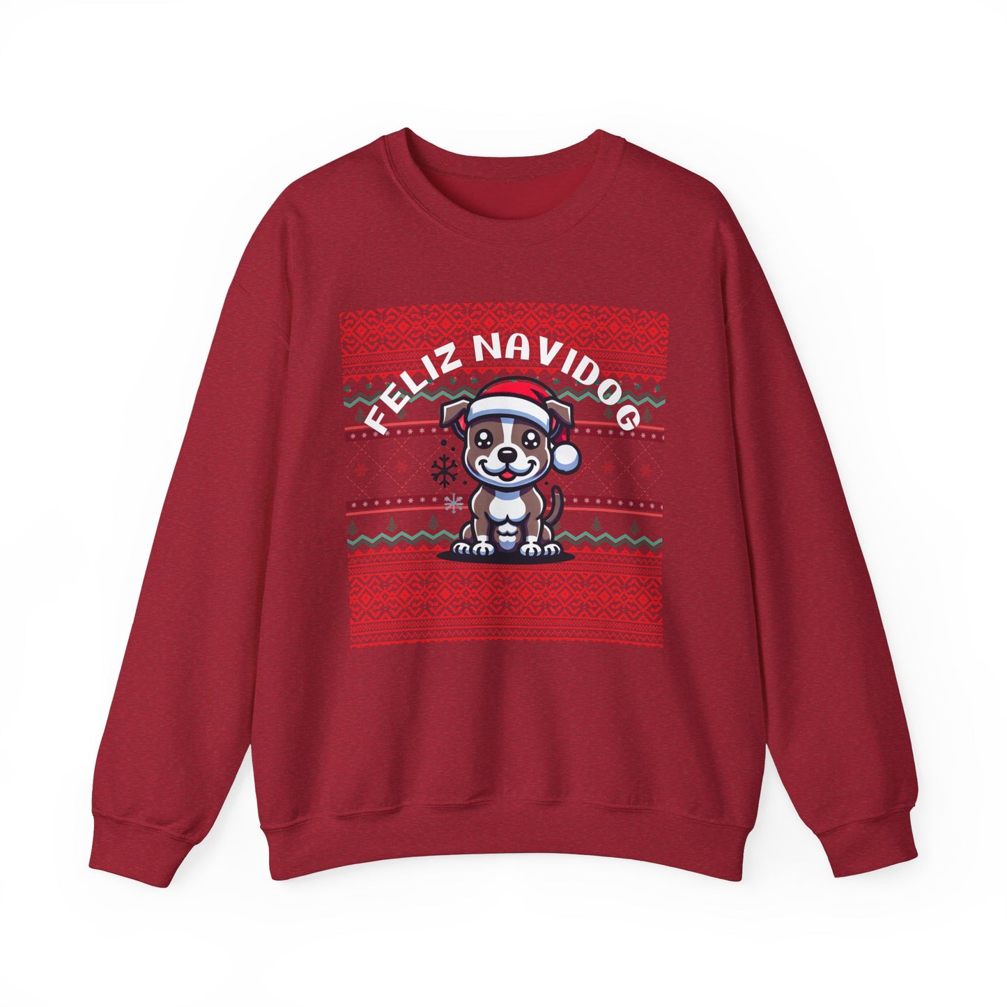 Feliz Navidog Ugly Christmas Sweater- Pitbull