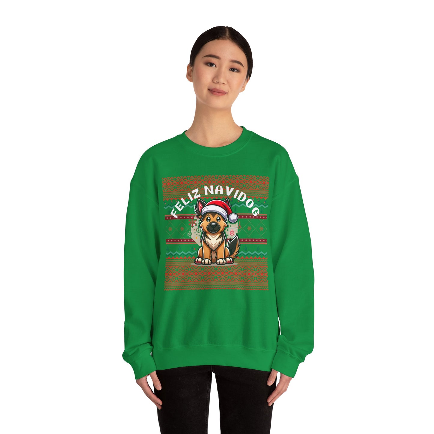 Copy of Feliz Navidog Ugly Christmas Sweater- German Shepherd