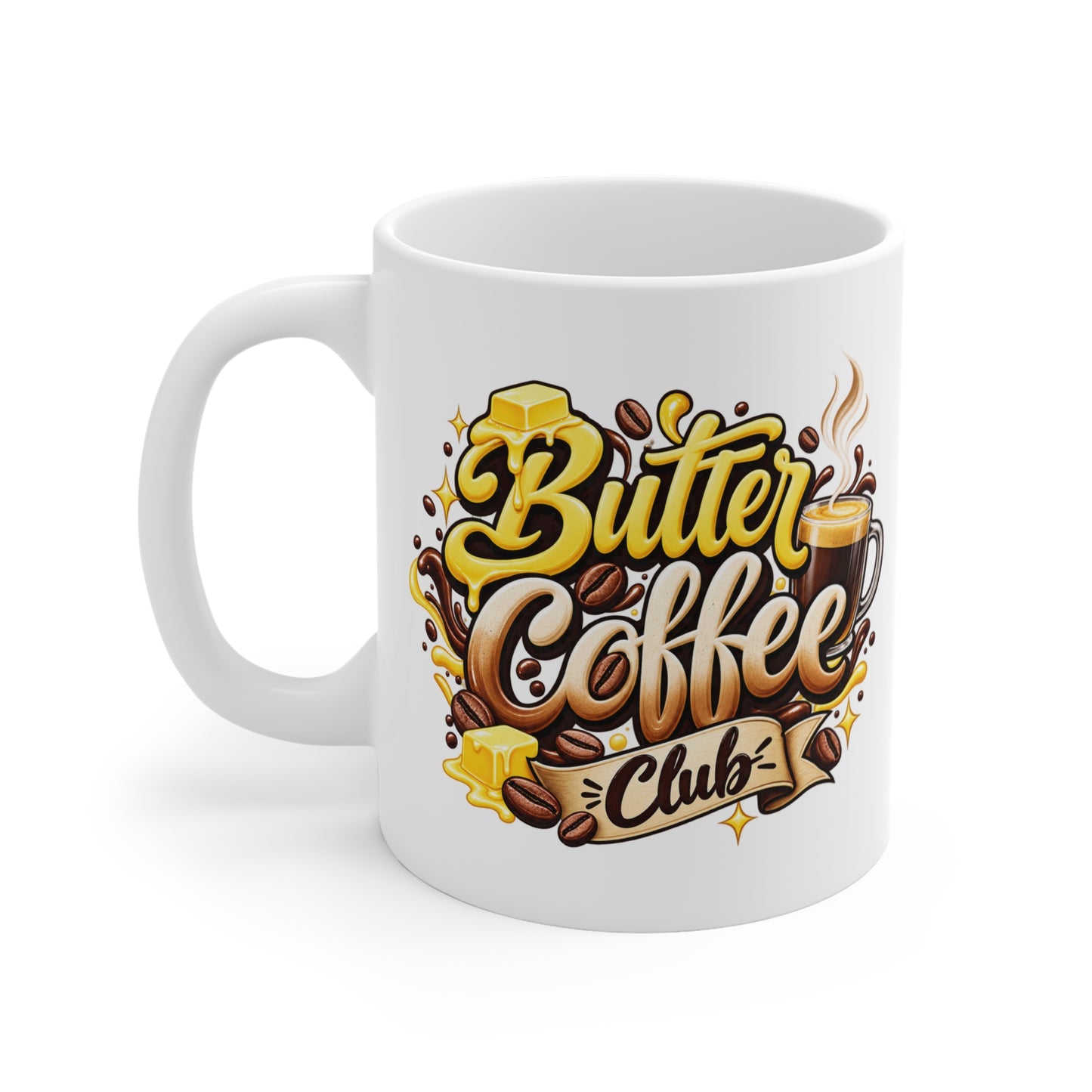Butter Coffee Club Mug — 11oz Keto Buttered Coffee Ceramic Coffee Cup