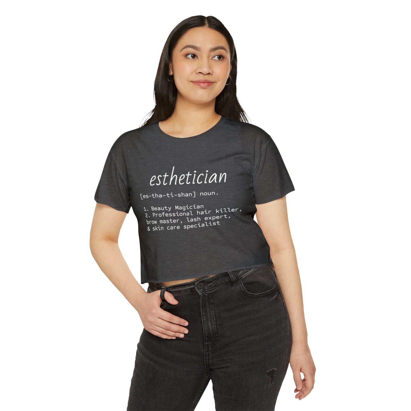 “Esthetician” Definition Cropped Tee | Funny Beauty Industry Shirt