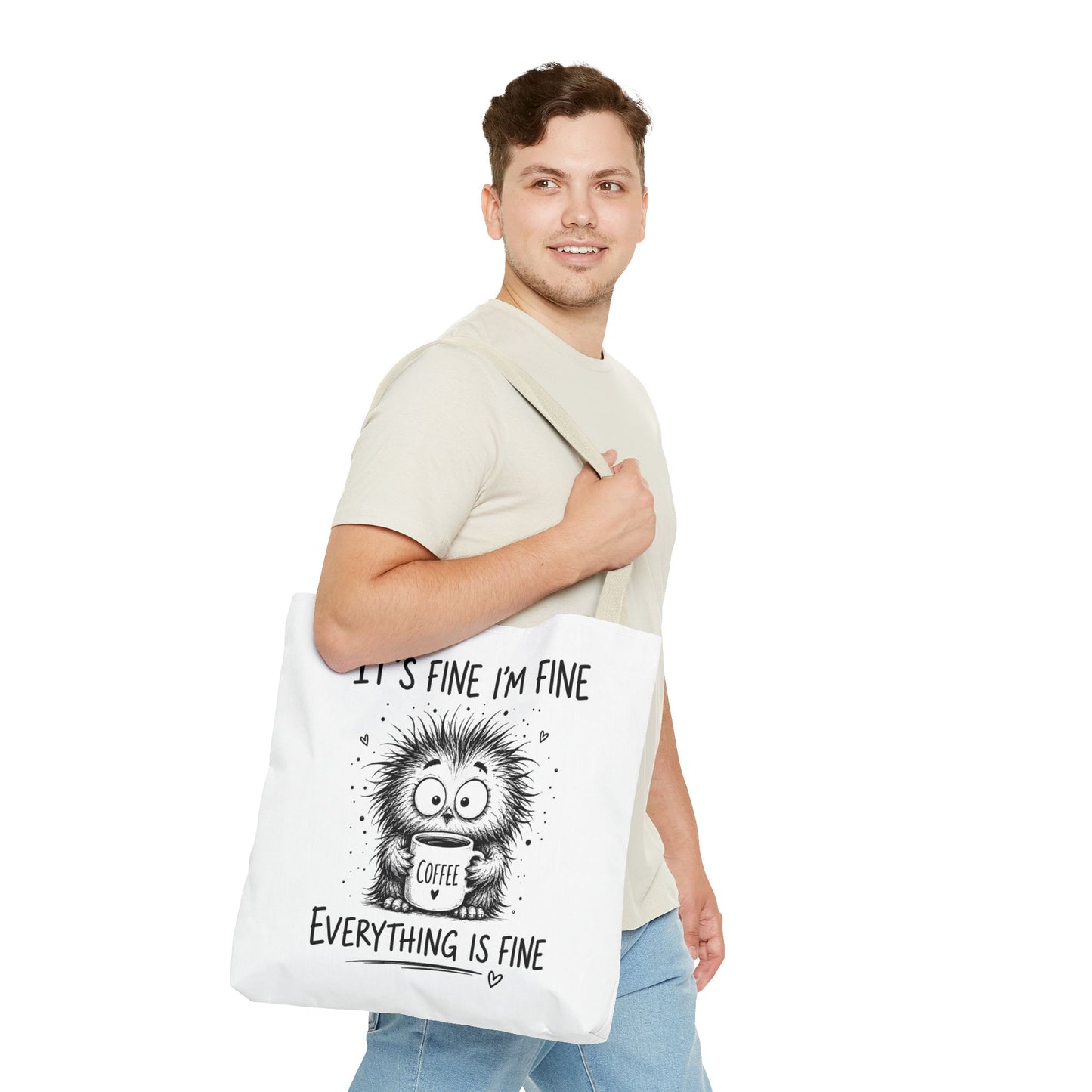 Everything Is Fine Tote Bag | Funny Anxiety Aesthetic Canvas Carryall