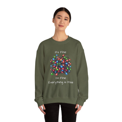 Everything is Fine Tangled Lights Ugly Christmas Sweater