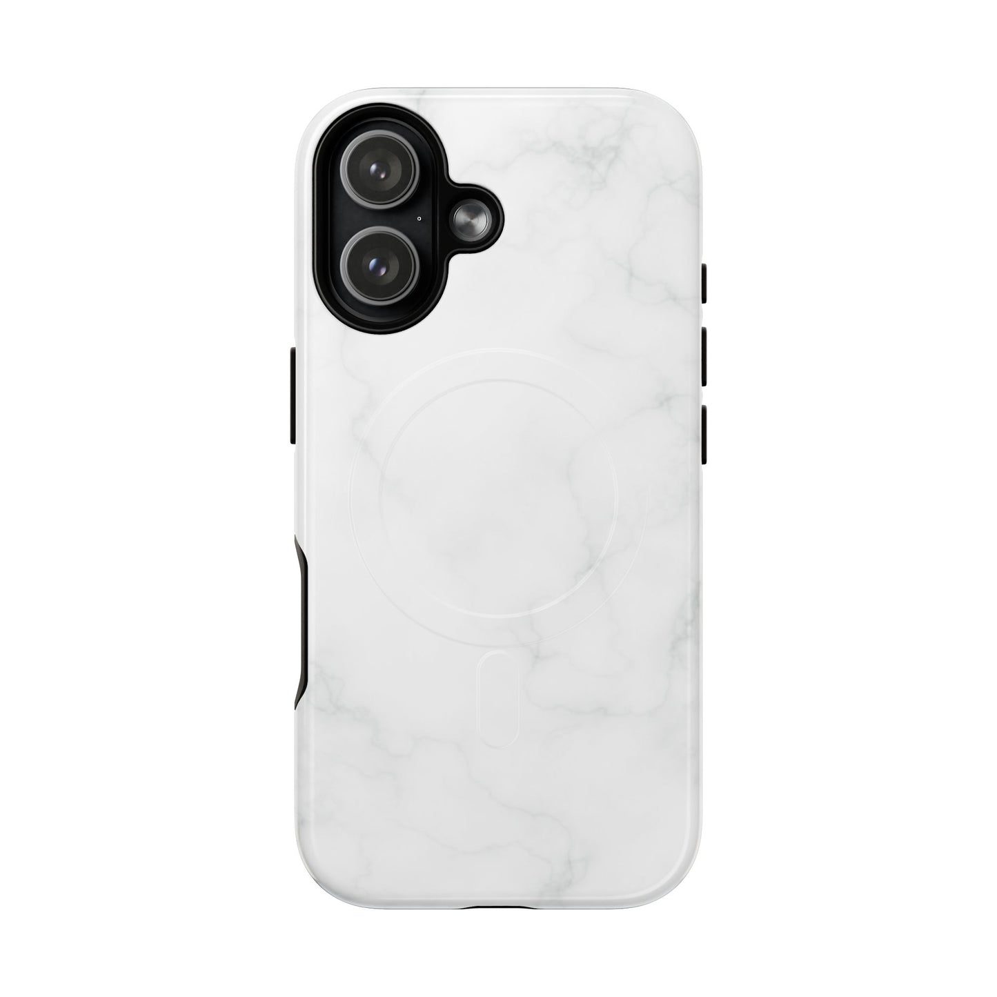 Ivory Luxe Marble MagSafe Phone Case — White Marble Pattern Tough Protective Cover