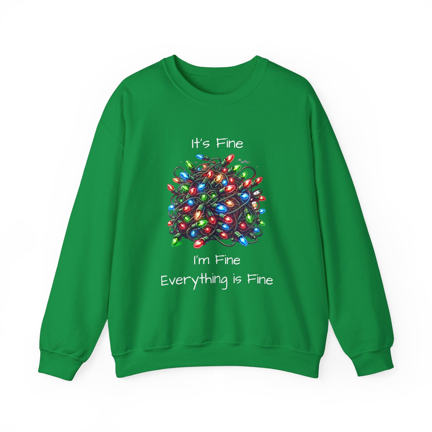 Everything is Fine Tangled Lights Ugly Christmas Sweater