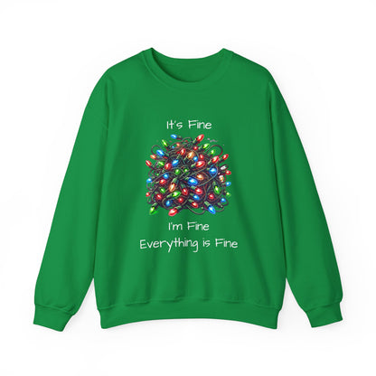 Everything is Fine Tangled Lights Ugly Christmas Sweater