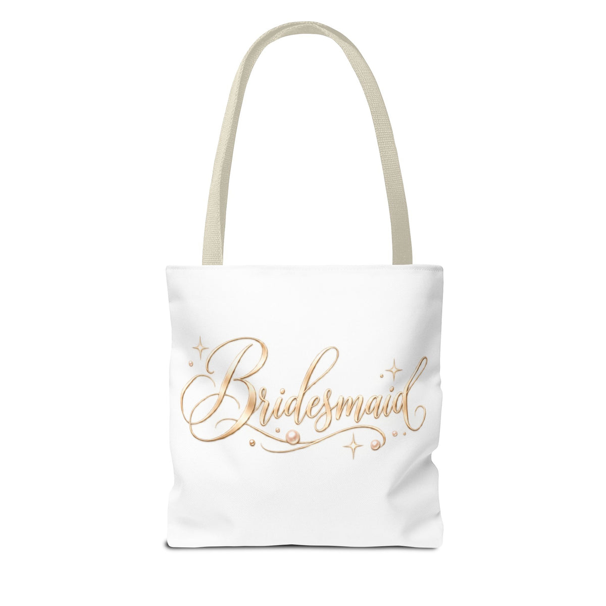 Bridesmaid Tote Bag — Elegant Gold Script Wedding Gift Tote