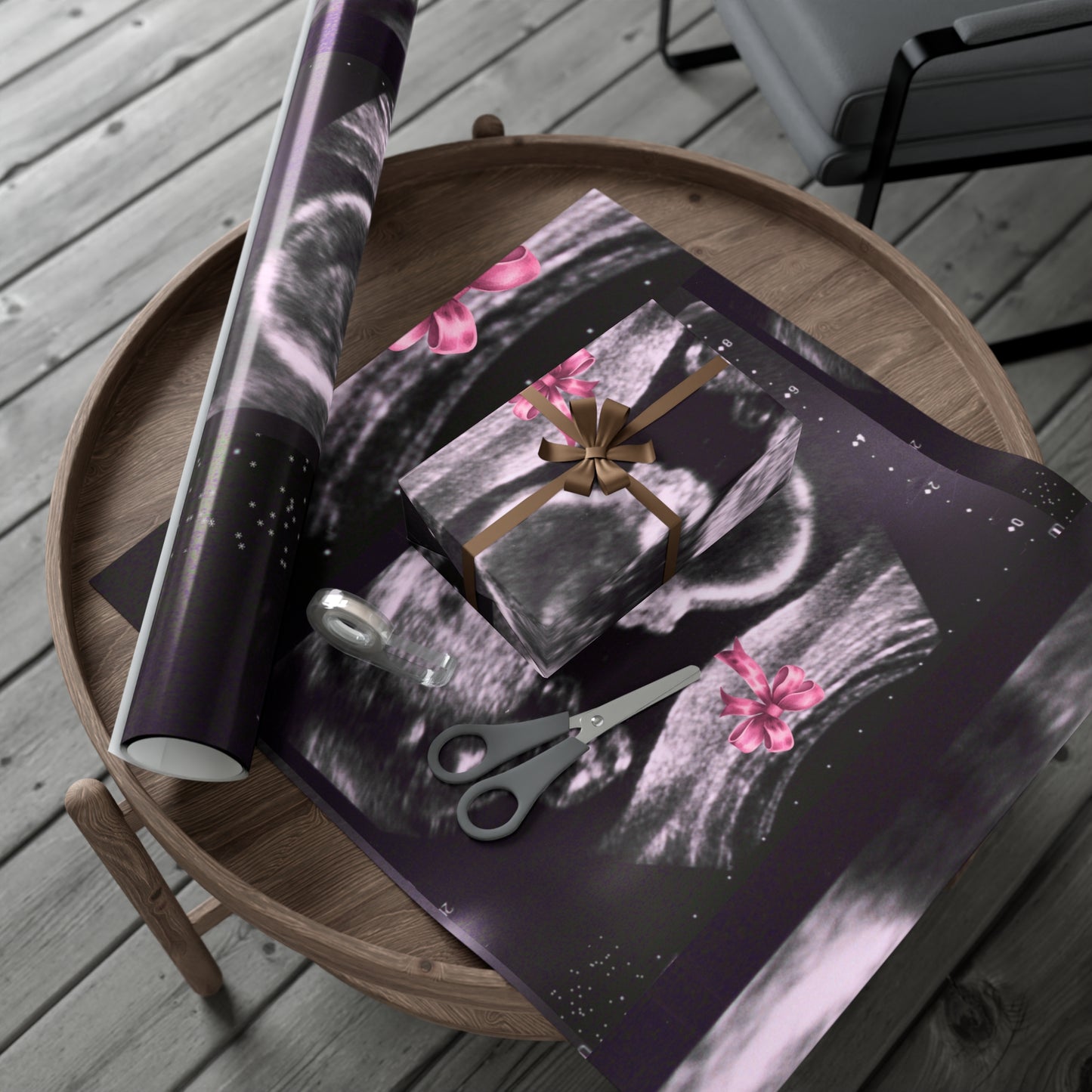 It's a Girl! Baby Announcement Gift Wrap, Unique Baby Shower Wrap, Personalized Sonogram Paper, Fun Pregnancy Reveal, New Parent Gift Wrap