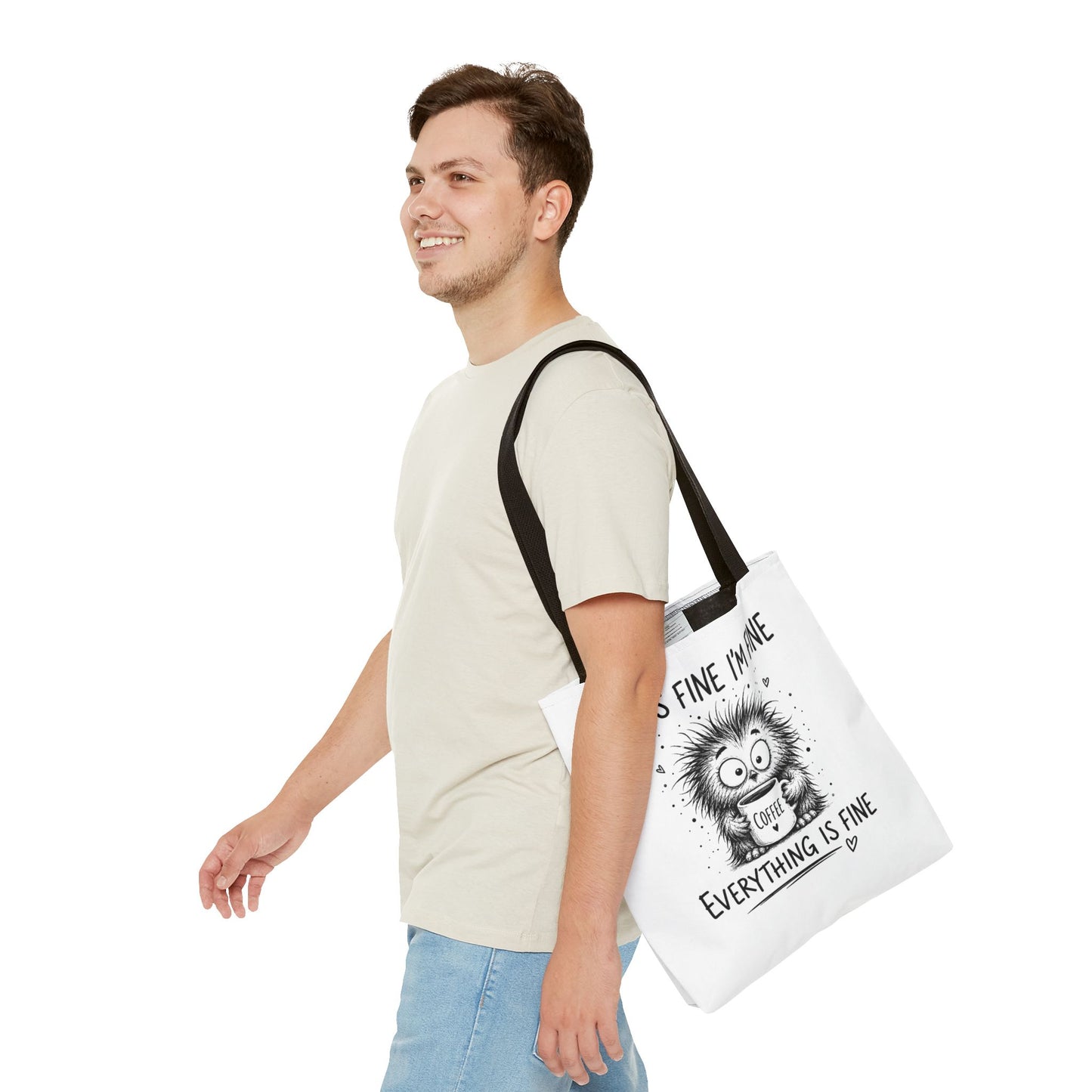 Everything Is Fine Tote Bag | Funny Anxiety Aesthetic Canvas Carryall
