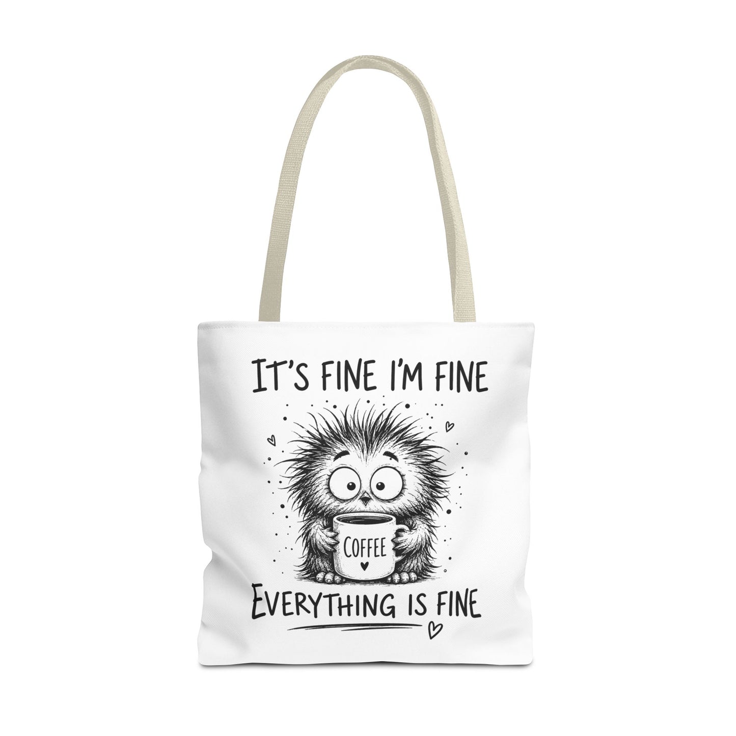 Everything Is Fine Tote Bag | Funny Anxiety Aesthetic Canvas Carryall