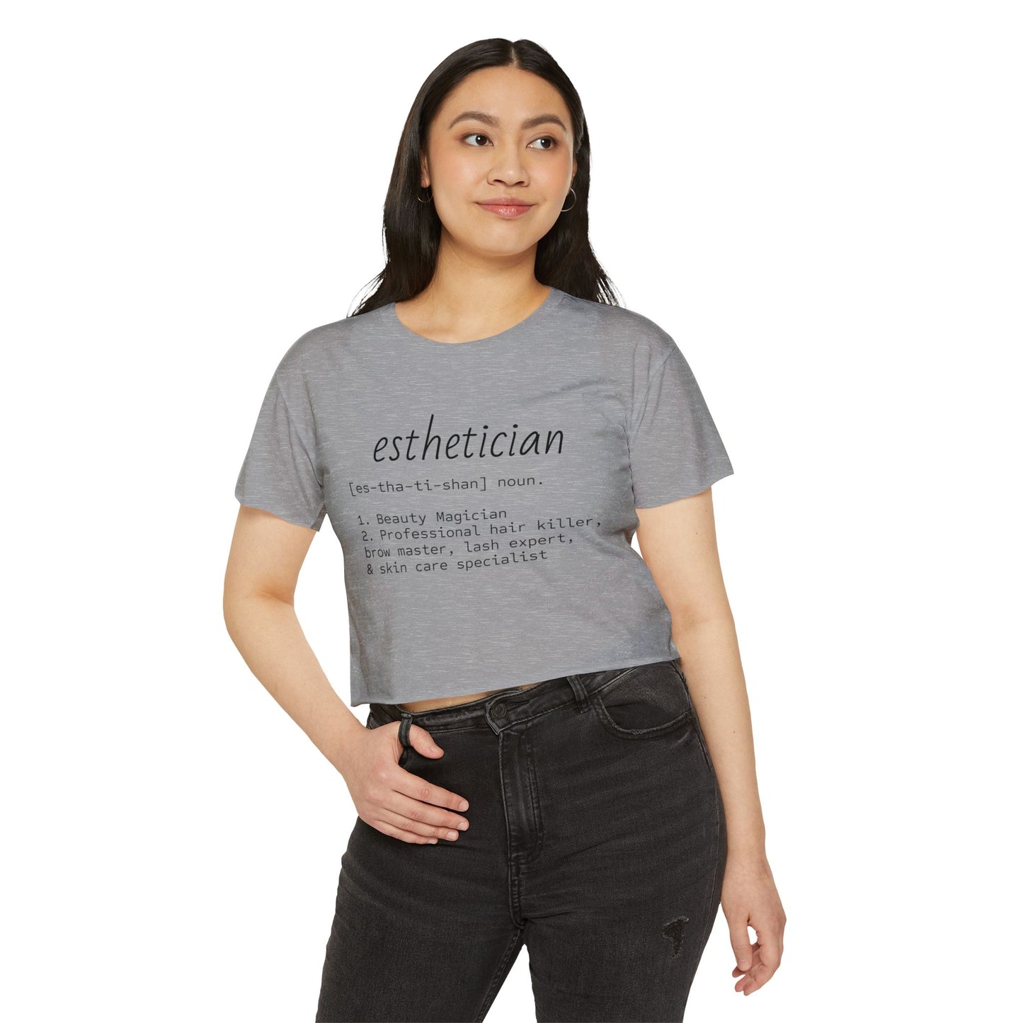 “Esthetician” Definition Cropped Tee | Funny Beauty Industry Shirt