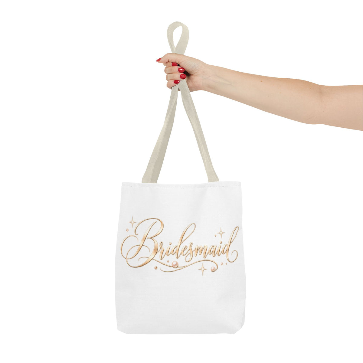 Bridesmaid Tote Bag — Elegant Gold Script Wedding Gift Tote