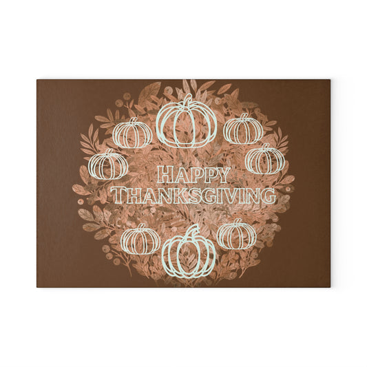 Thanksgiving Glass Cutting Board, Fall Kitchen Decor, Pumpkin Design, Holiday Gift, Home Cooking Essentials, Seasonal Kitchenware