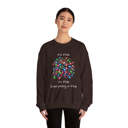 Everything is Fine Tangled Lights Ugly Christmas Sweater