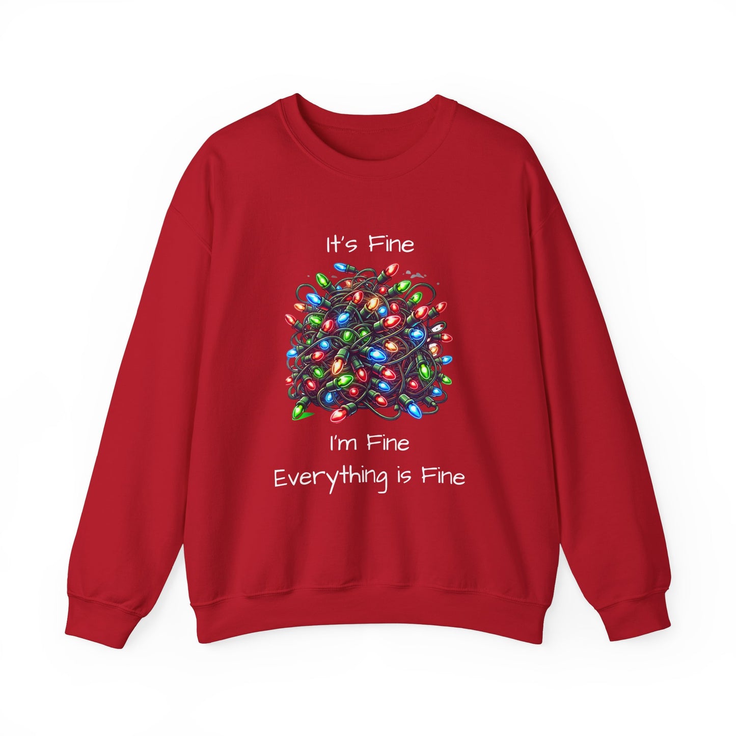 Everything is Fine Tangled Lights Ugly Christmas Sweater