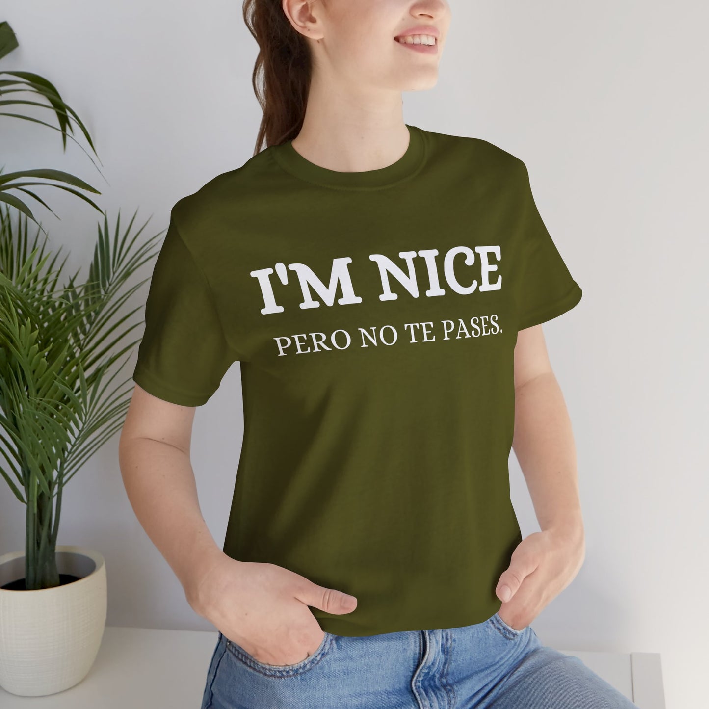 I'm Nice Pero, Shirt in White Font