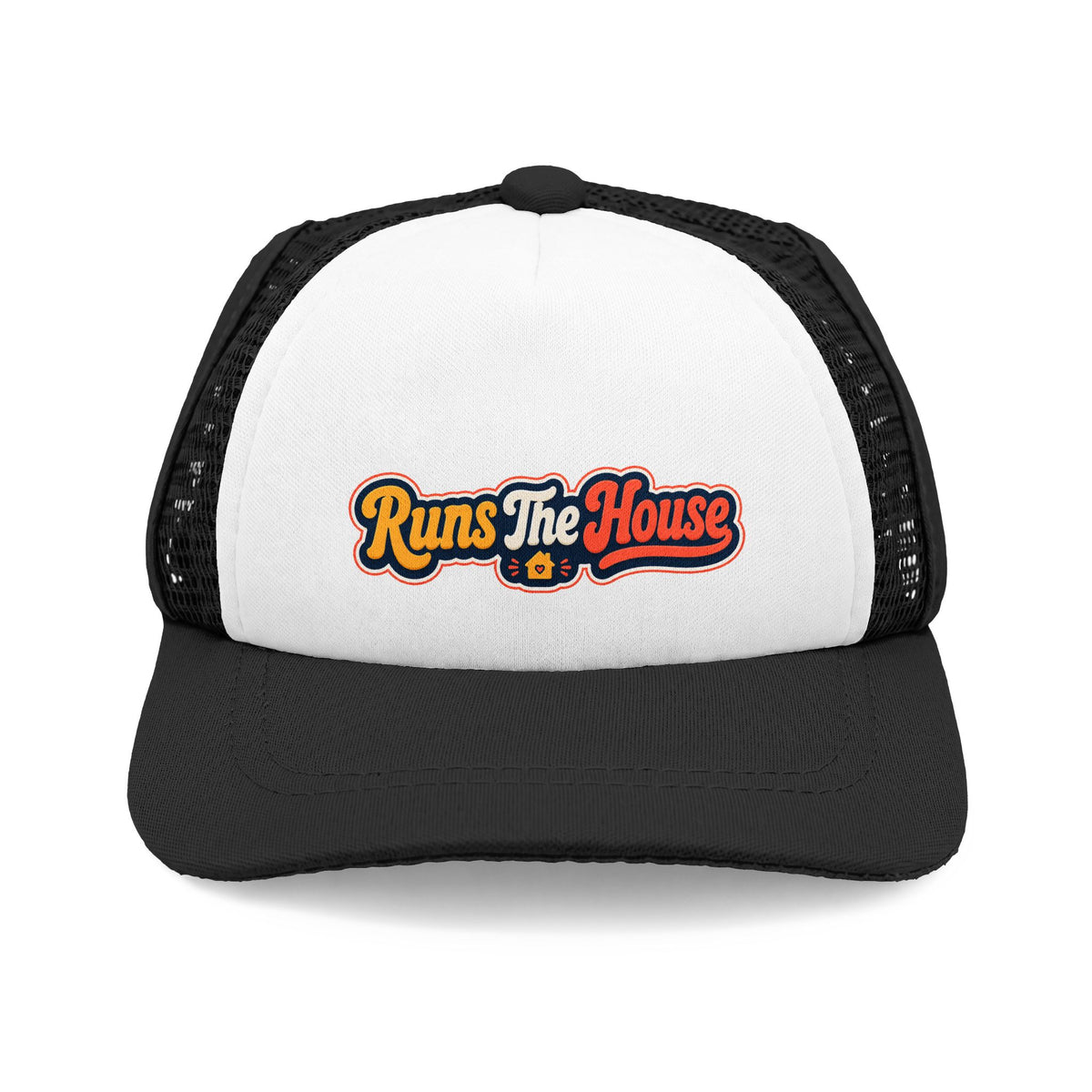 Runs The House Trucker Hat — Vintage Dog Mom Foam Cap