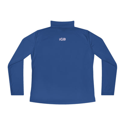 iGB Fits Ladies Quarter-Zip Pullover | Cozy, Stylish Activewear for All Seasons, Perfect for Workouts, Casual Outings, Gift for Her, Marathon Gear