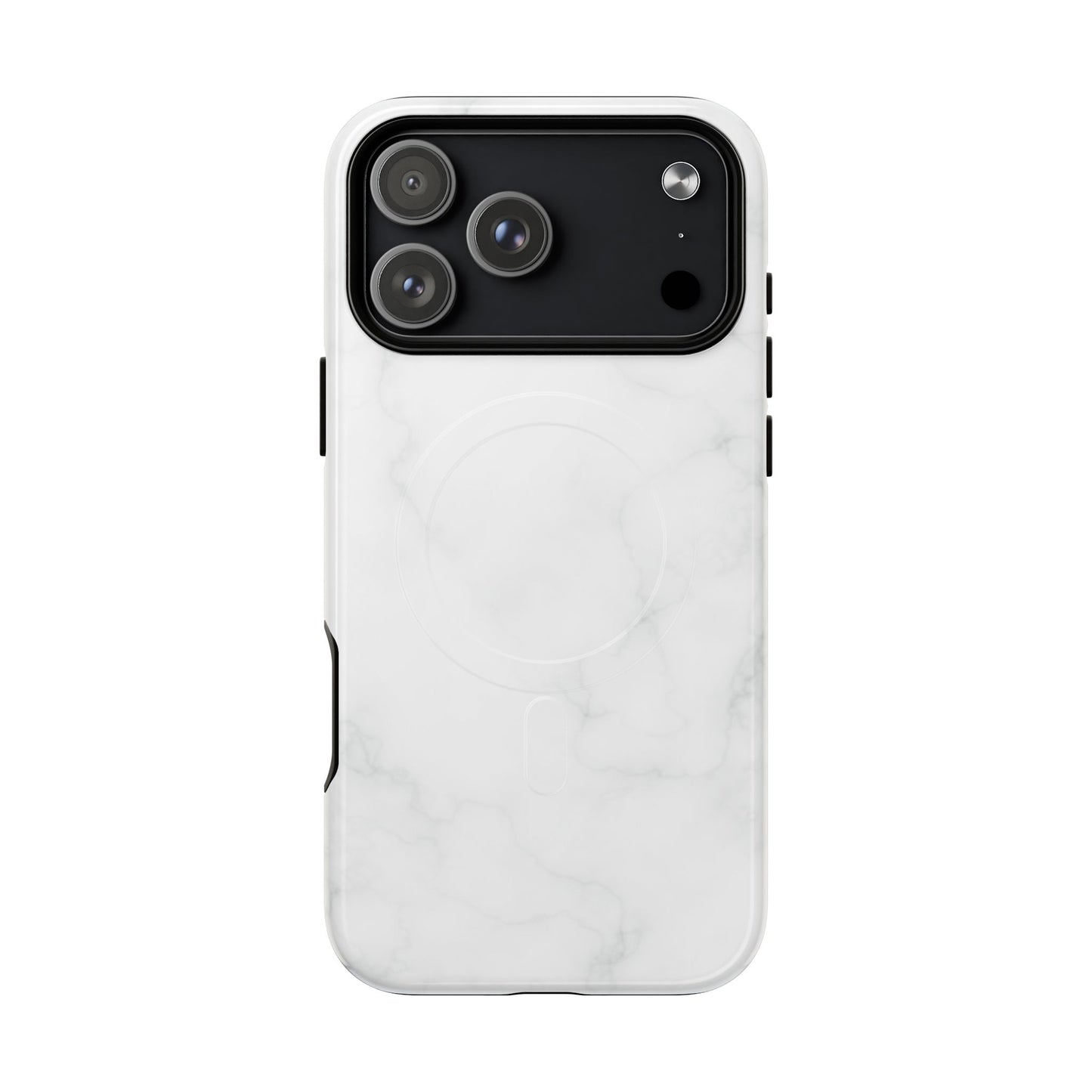 Ivory Luxe Marble MagSafe Phone Case — White Marble Pattern Tough Protective Cover