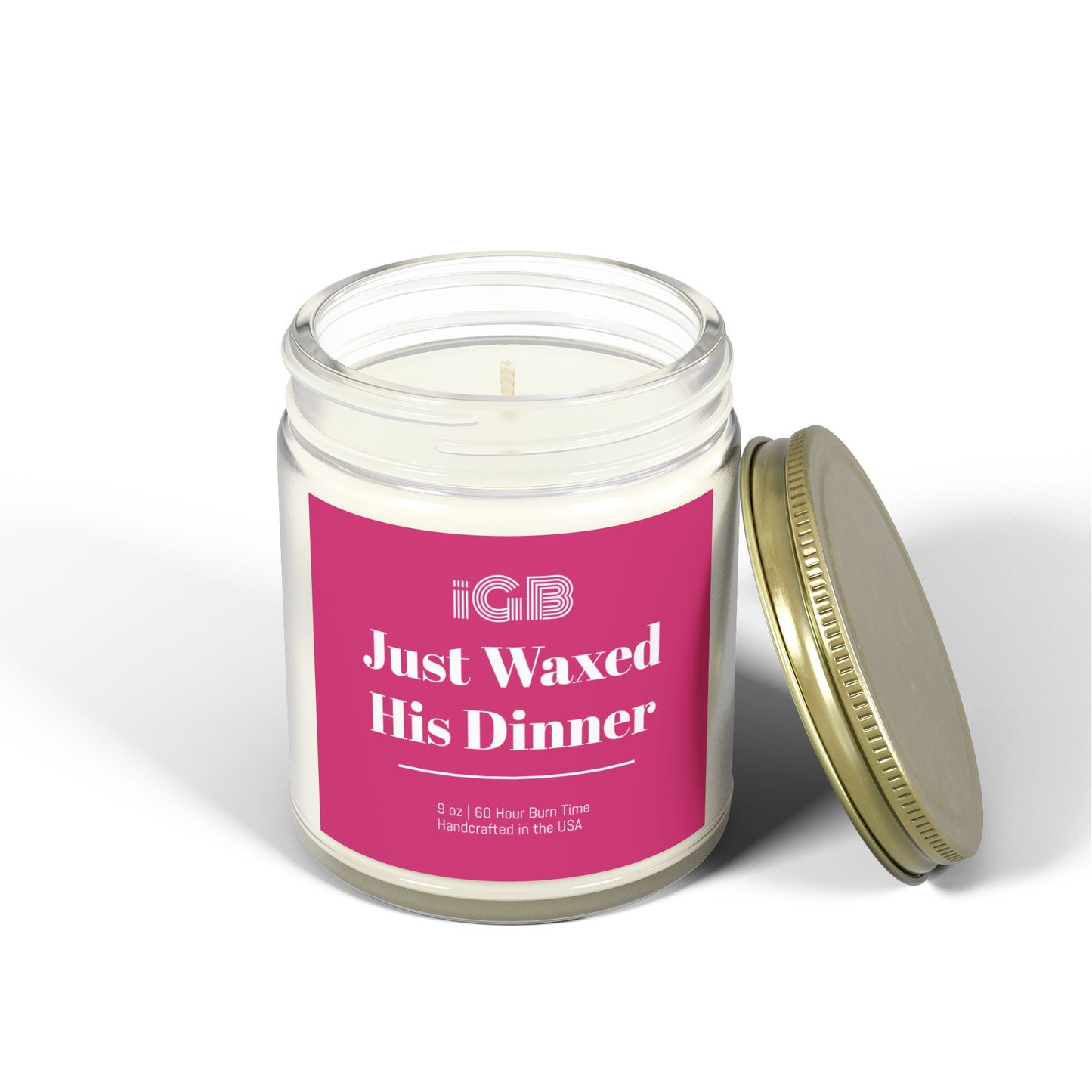 Just Waxed His Dinner Candle, Cozy Home Decor, Gift for Her, Aromatherapy, Seasonal fall Candle