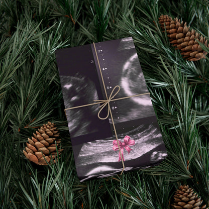 It's a Girl! Baby Announcement Gift Wrap, Unique Baby Shower Wrap, Personalized Sonogram Paper, Fun Pregnancy Reveal, New Parent Gift Wrap