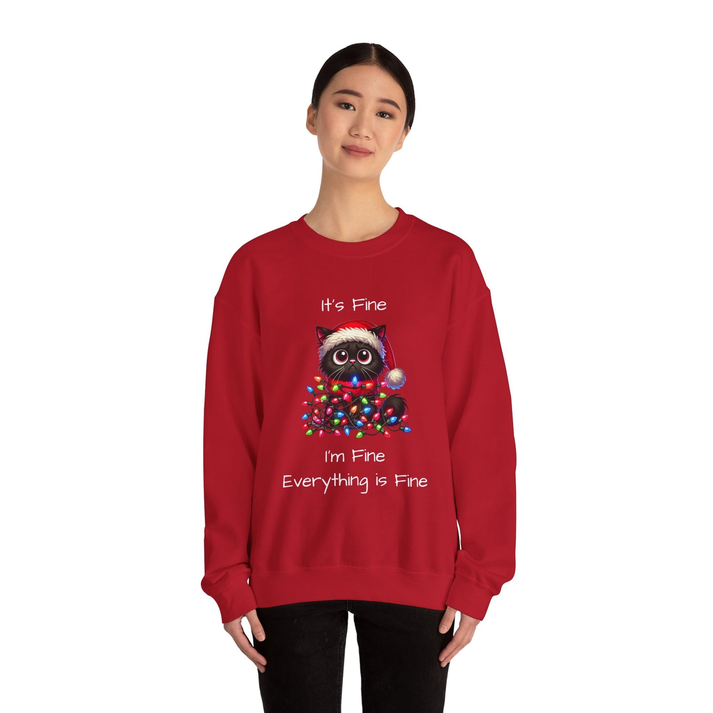 Everything is Fine Naughty Kitty Ugly Christmas Sweater