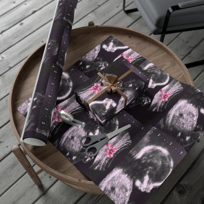 It's a Girl! Baby Announcement Gift Wrap, Unique Baby Shower Wrap, Personalized Sonogram Paper, Fun Pregnancy Reveal, New Parent Gift Wrap