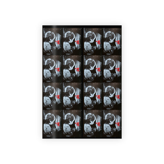 Surprise! Sonogram Gift Wrapping Paper Roll, Unique Baby Shower Wrapping, Ultrasound Print Packaging, Stylish Gift Wrap for Parents