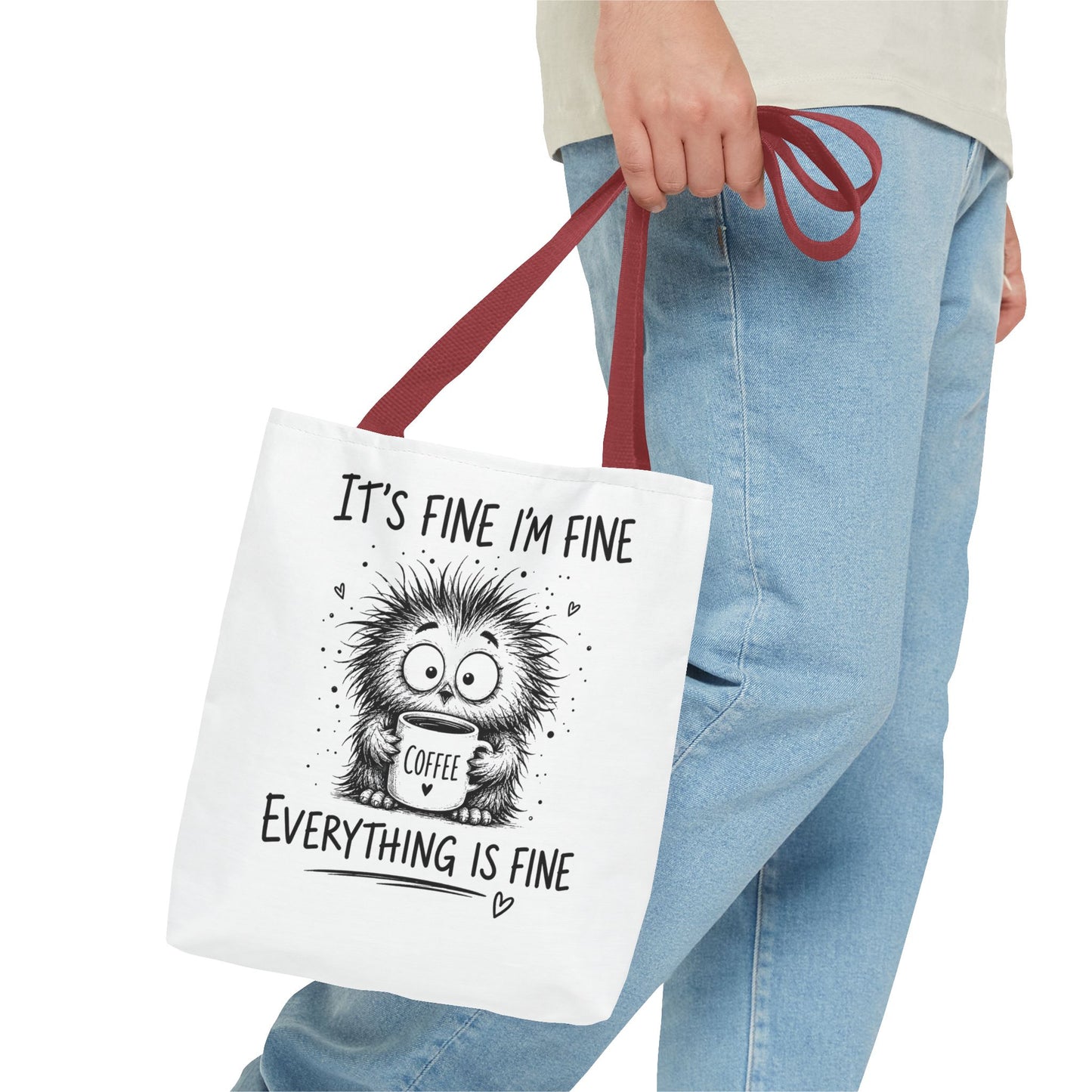Everything Is Fine Tote Bag | Funny Anxiety Aesthetic Canvas Carryall