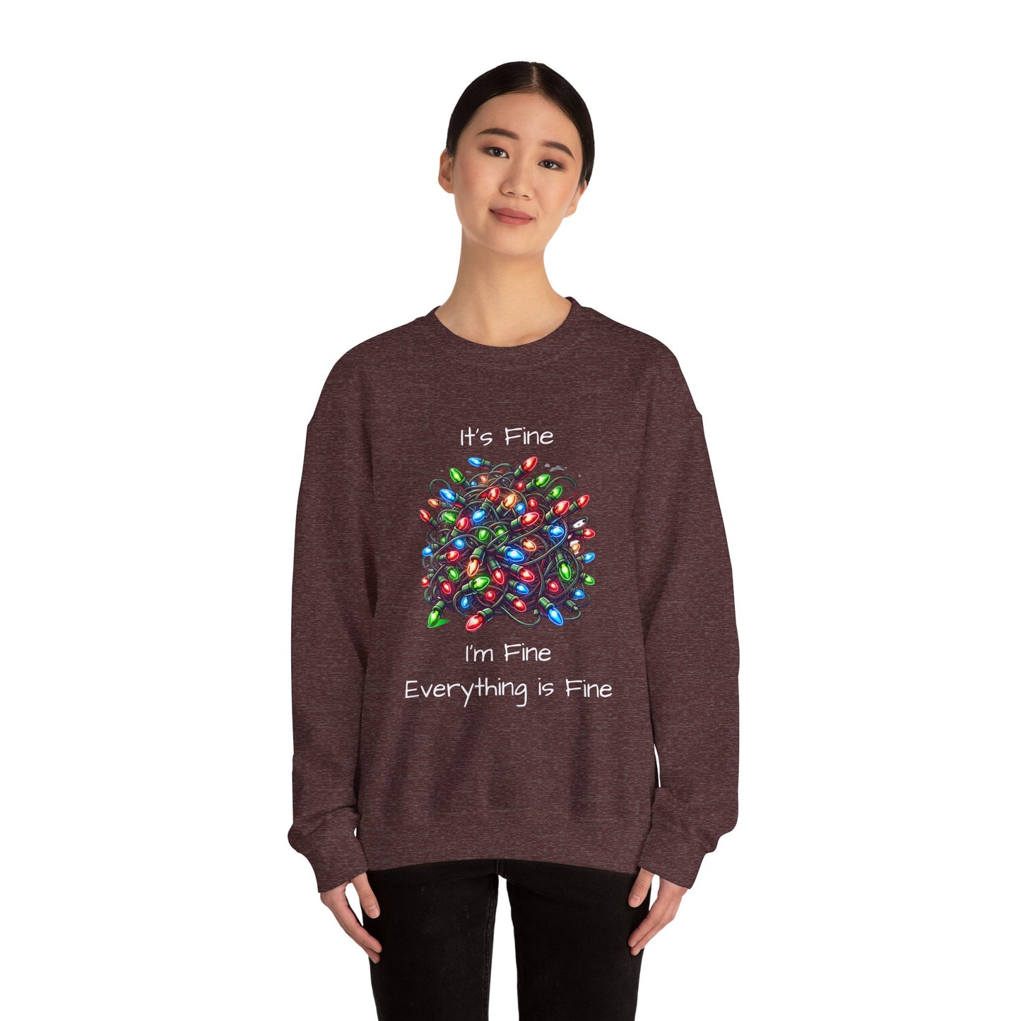 Everything is Fine Tangled Lights Ugly Christmas Sweater