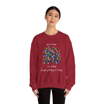 Everything is Fine Tangled Lights Ugly Christmas Sweater