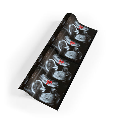 Surprise! Sonogram Gift Wrapping Paper Roll, Unique Baby Shower Wrapping, Ultrasound Print Packaging, Stylish Gift Wrap for Parents