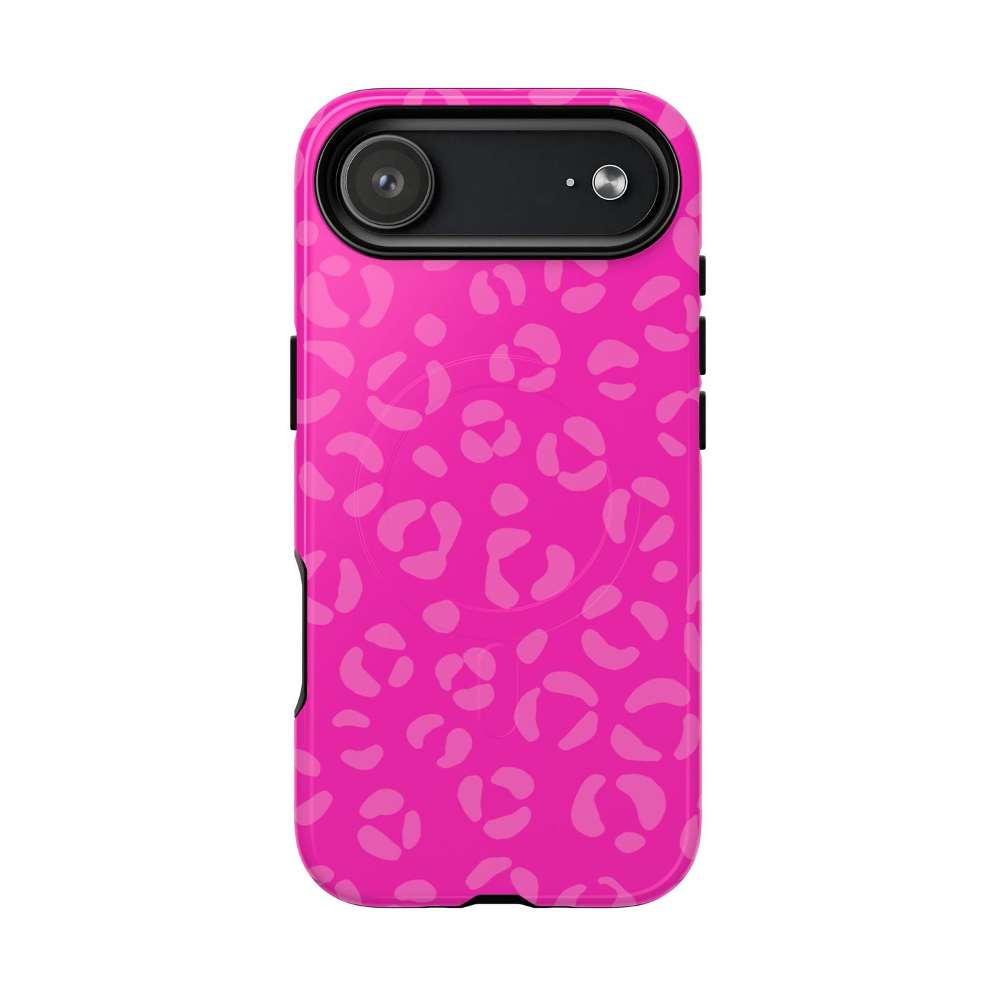 Blush Wild MagSafe Phone Case— Pink Leopard Print Tough Protective Cover