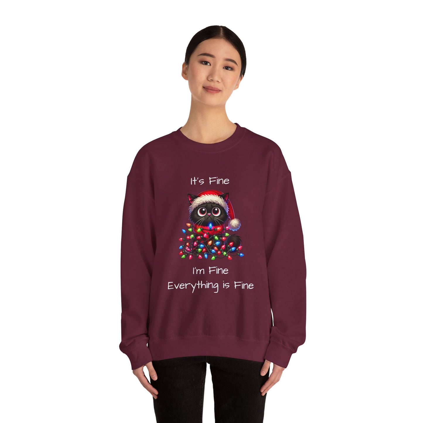 Everything is Fine Naughty Kitty Ugly Christmas Sweater