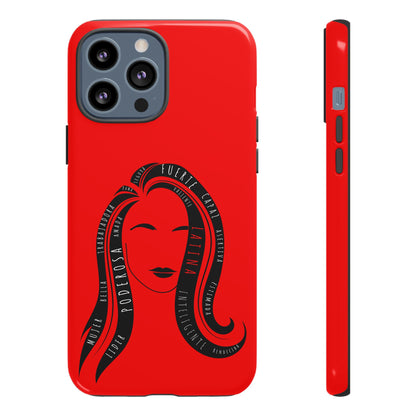 Red Fuerza Latina Tough Phone Case | Latina Empowerment Protective Cover