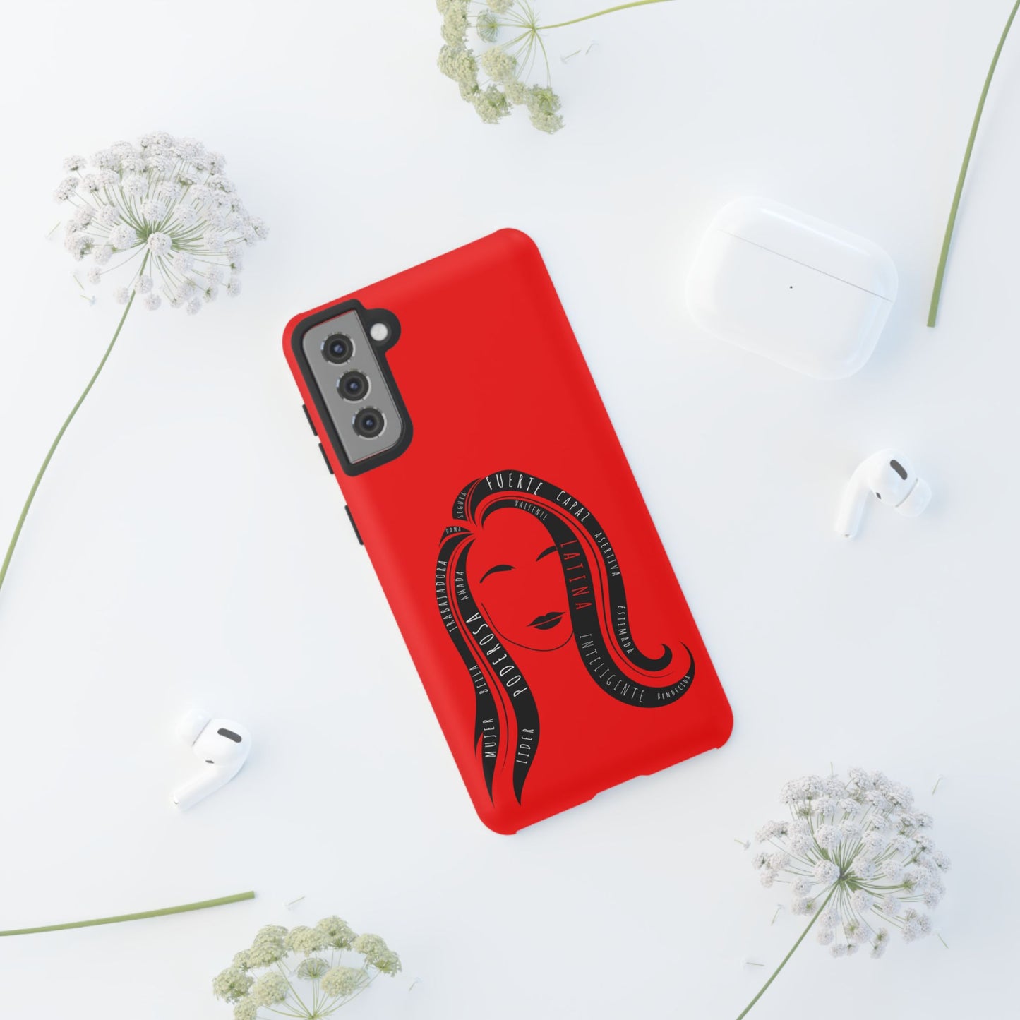 Red Fuerza Latina Tough Phone Case | Latina Empowerment Protective Cover