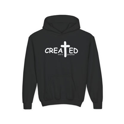 Created With A Purpose, Youth Teen Hooded Sweatshirt Hoodie