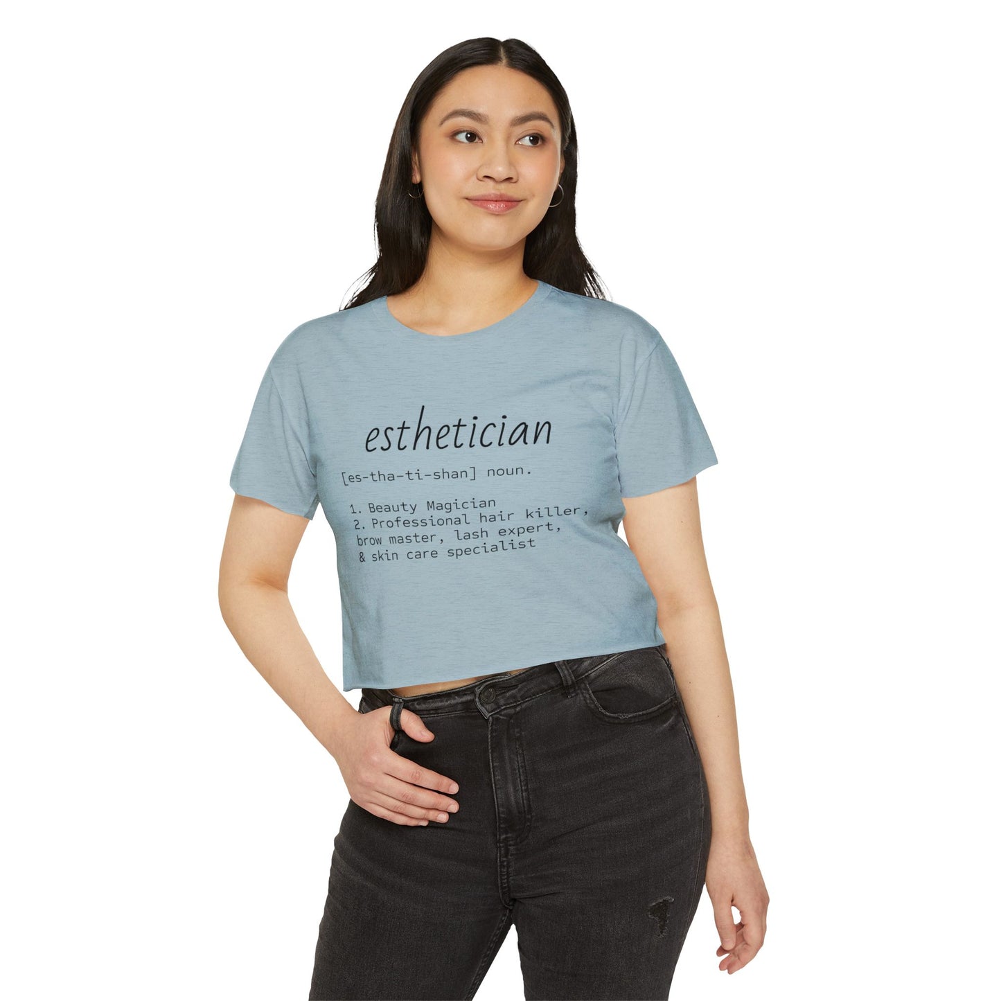 “Esthetician” Definition Cropped Tee | Funny Beauty Industry Shirt