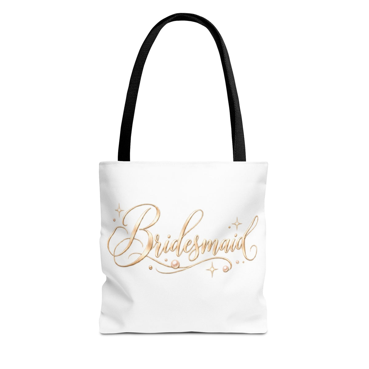 Bridesmaid Tote Bag — Elegant Gold Script Wedding Gift Tote