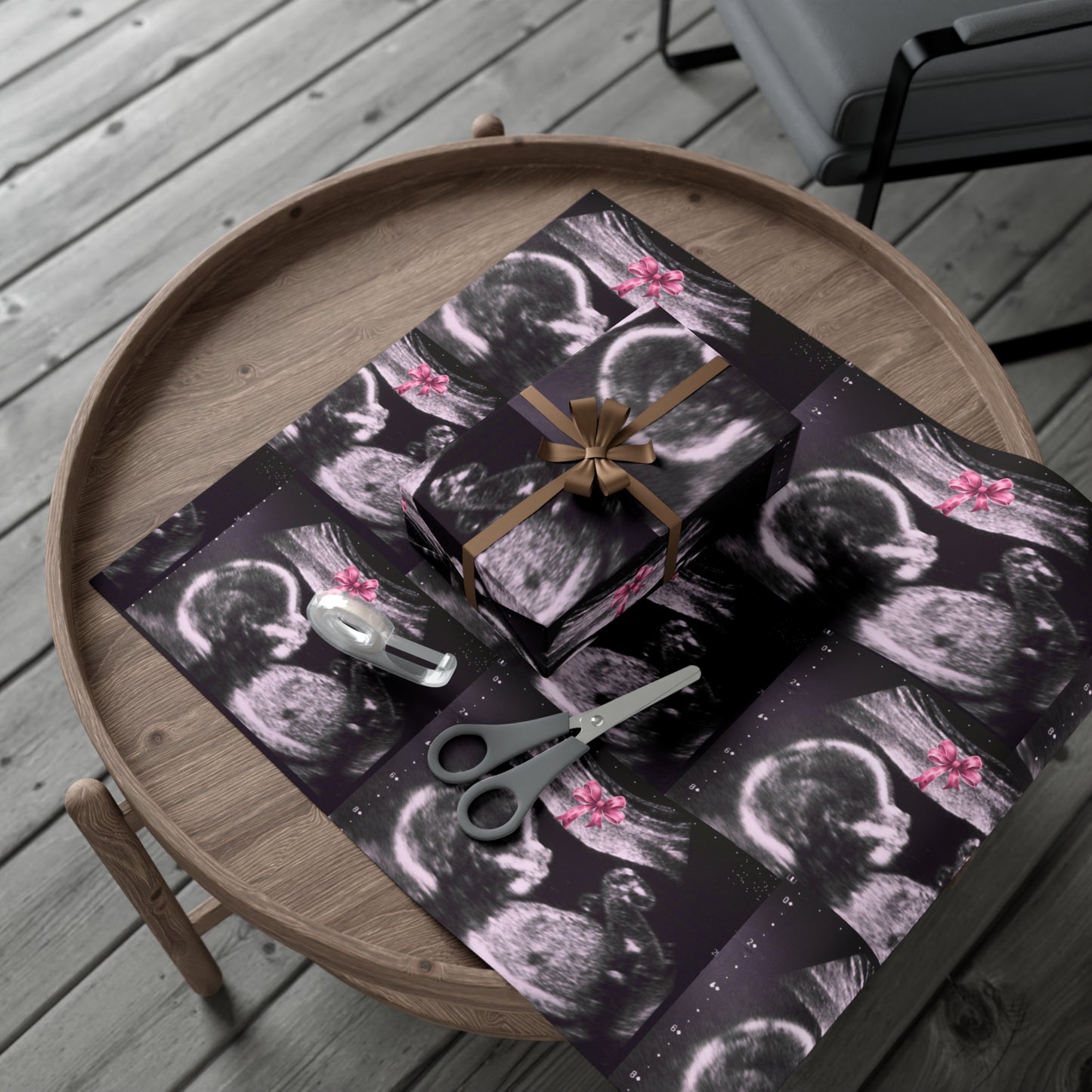 It's a Girl! Baby Announcement Gift Wrap, Unique Baby Shower Wrap, Personalized Sonogram Paper, Fun Pregnancy Reveal, New Parent Gift Wrap